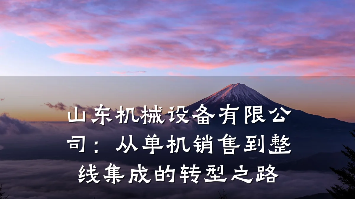 山东机械设备有限公司:从单机销售到整线集成的转型之路