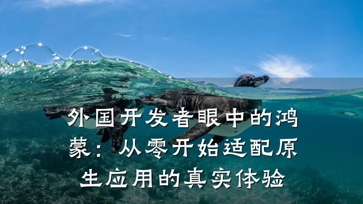 外国开发者眼中的鸿蒙:从零开始适配原生应用的真实体验