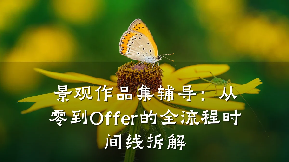 景观作品集辅导：从零到Offer的全流程时间线拆解