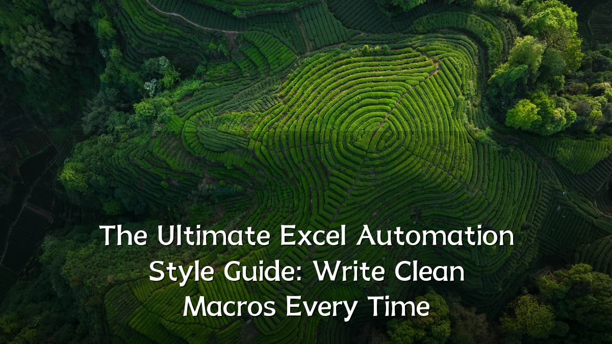 The Ultimate Excel Automation Style Guide: Write Clean Macros Every Time